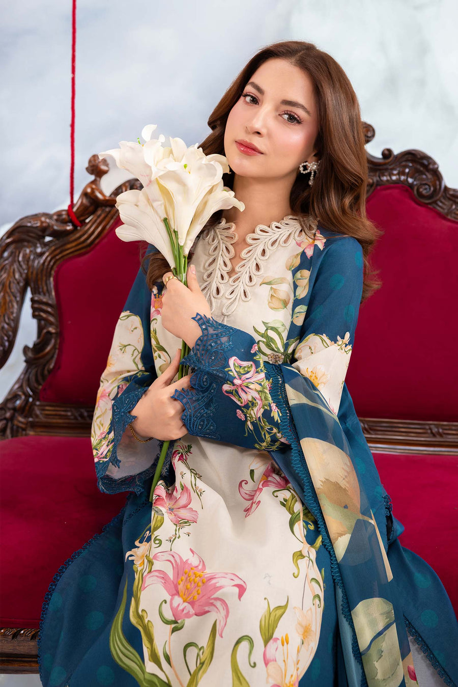 Maria.B M.Basics Embroidered Lawn Unstitched 3Pc Suit MB-CUSV14-05B