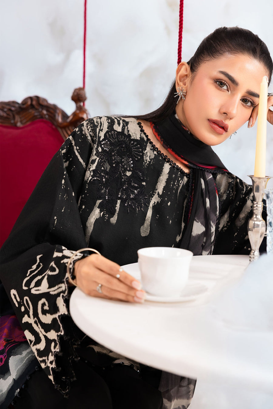 Maria.B M.Basics Embroidered Lawn Unstitched 3Pc Suit MB-CUSV14-06A