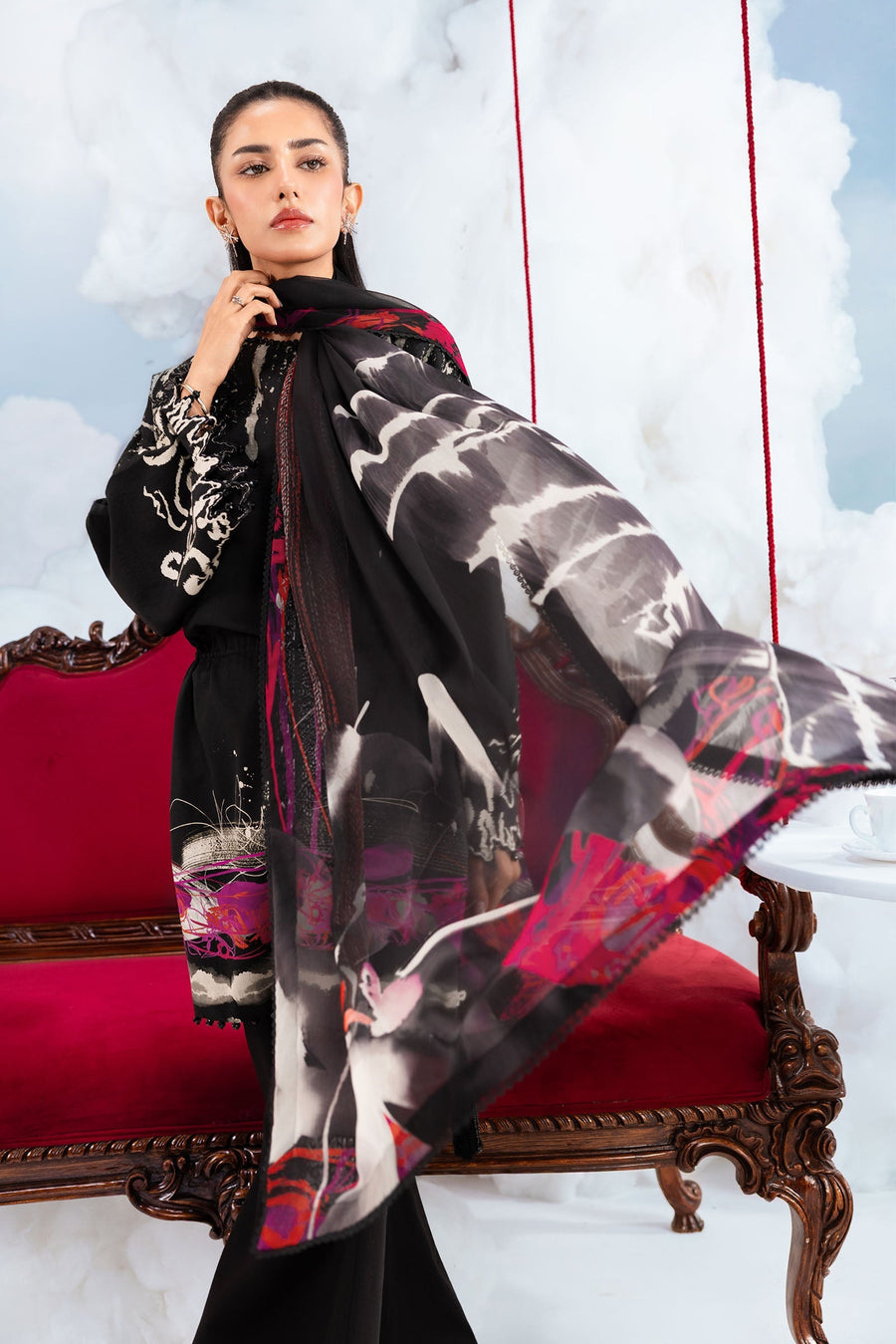 Maria.B M.Basics Embroidered Lawn Unstitched 3Pc Suit MB-CUSV14-06A