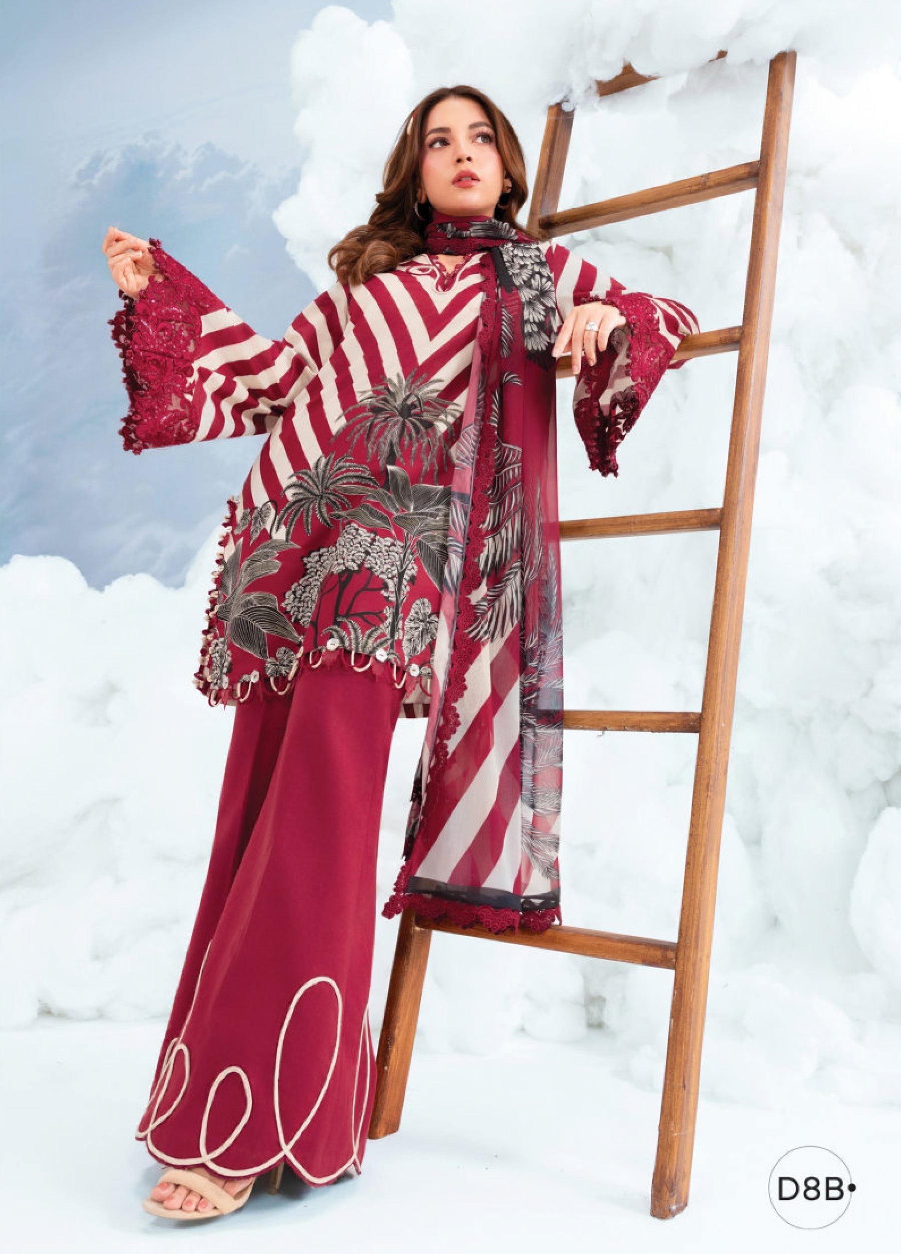 Maria.B M.Basics Embroidered Lawn Unstitched 3Pc Suit MB-CUSV14-08B