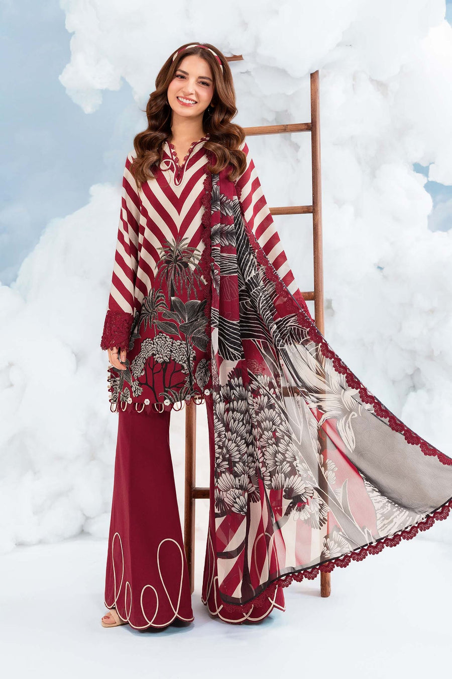 Maria.B M.Basics Embroidered Lawn Unstitched 3Pc Suit MB-CUSV14-08B