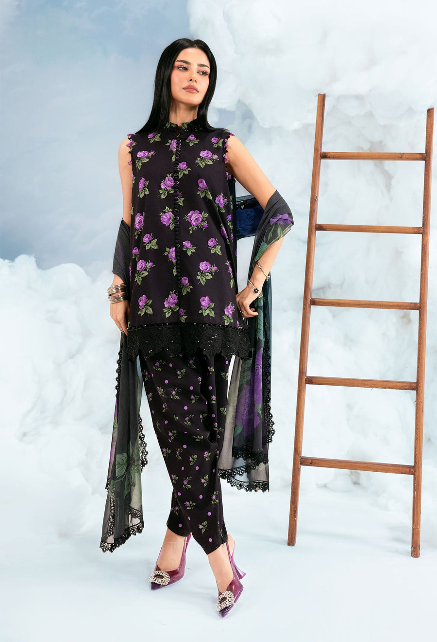 Maria.B M.Basics Embroidered Lawn Unstitched 3Pc Suit MB-CUSV14-09B