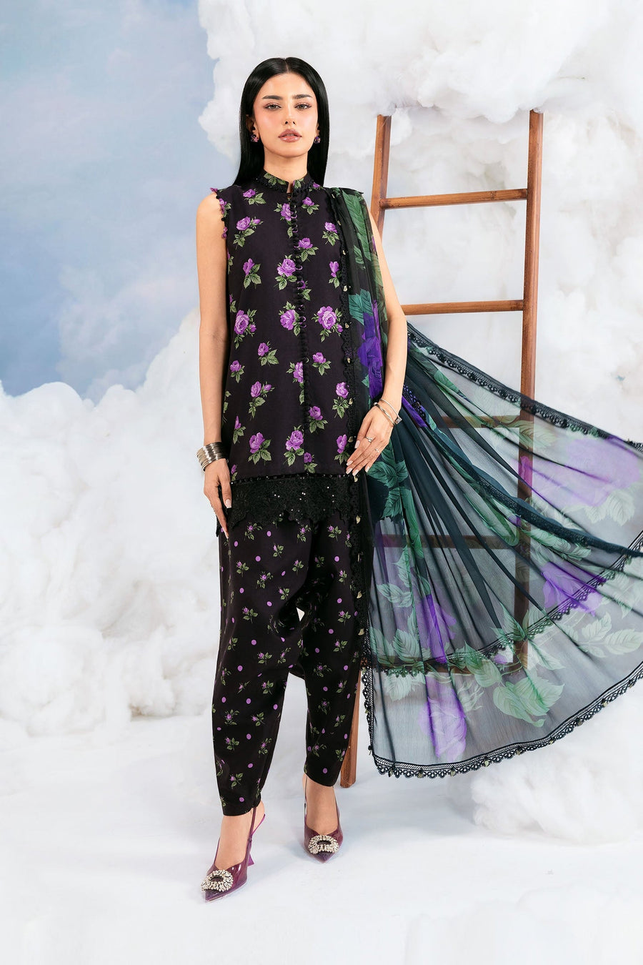 Maria.B M.Basics Embroidered Lawn Unstitched 3Pc Suit MB-CUSV14-09B