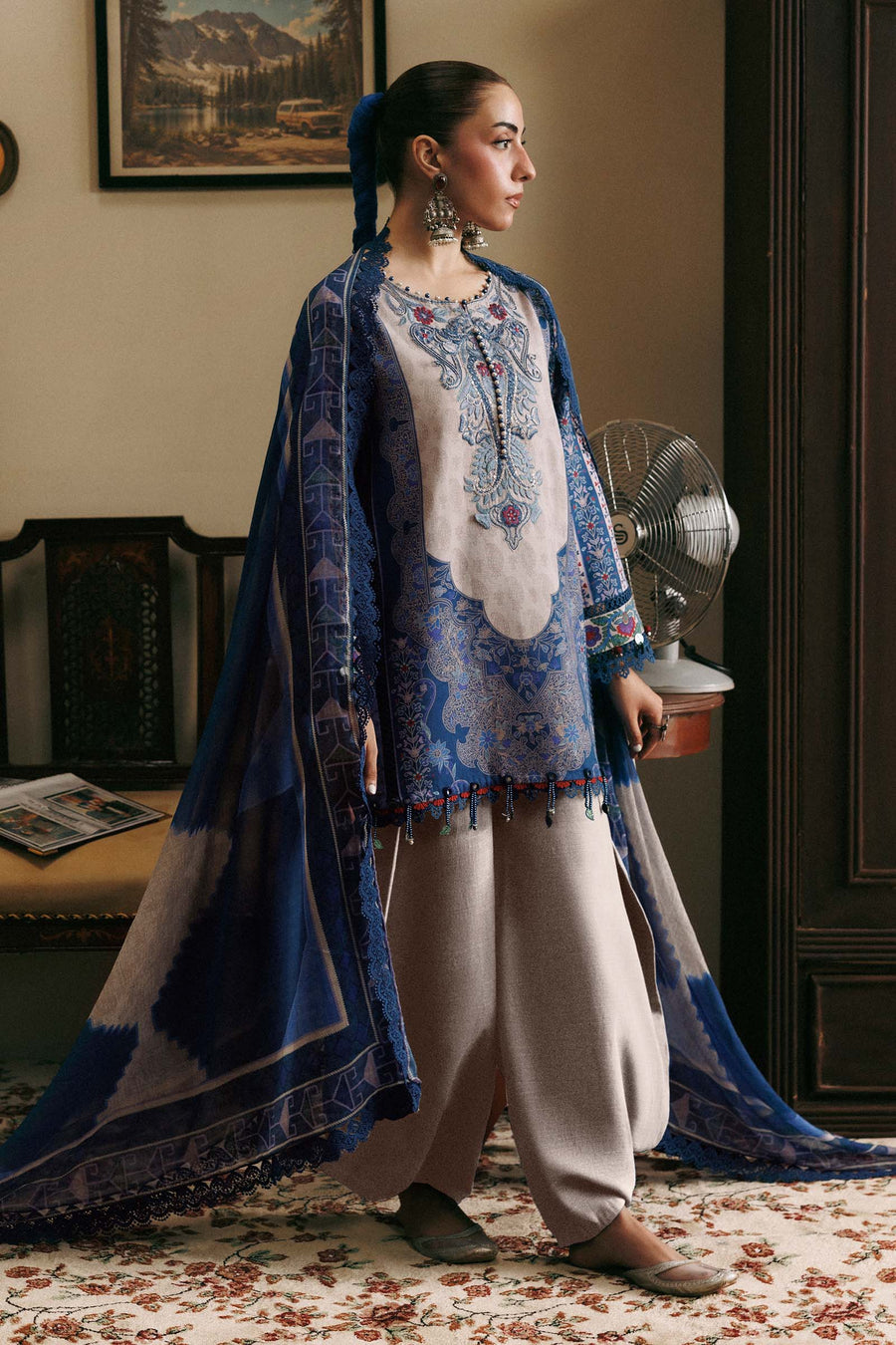 Maria B MBasics Embroidered Slub Khaddar Unstitched 3Pc Suit MB-CUSV15-01A