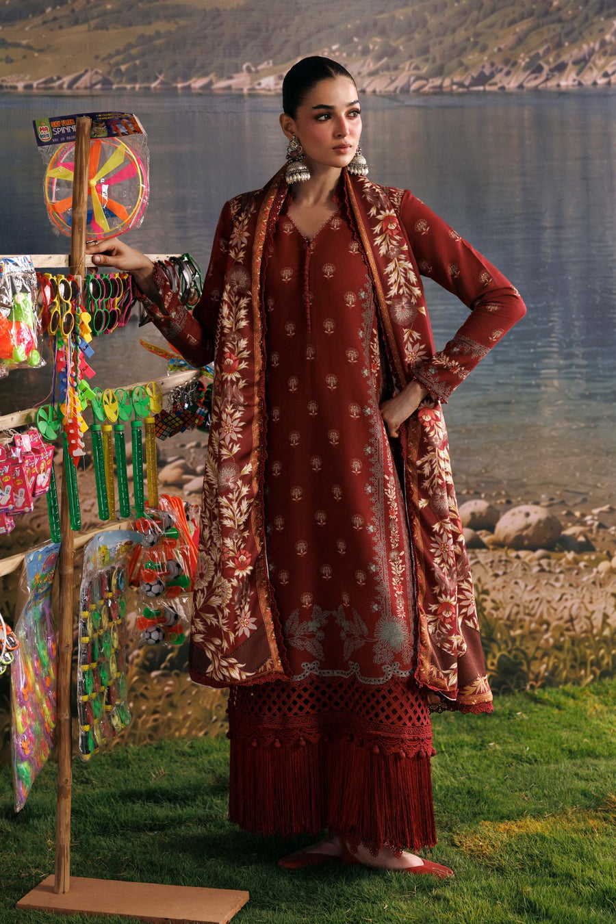 Maria B MBasics Embroidered Slub Khaddar Unstitched 3Pc Suit MB-CUSV15-03B