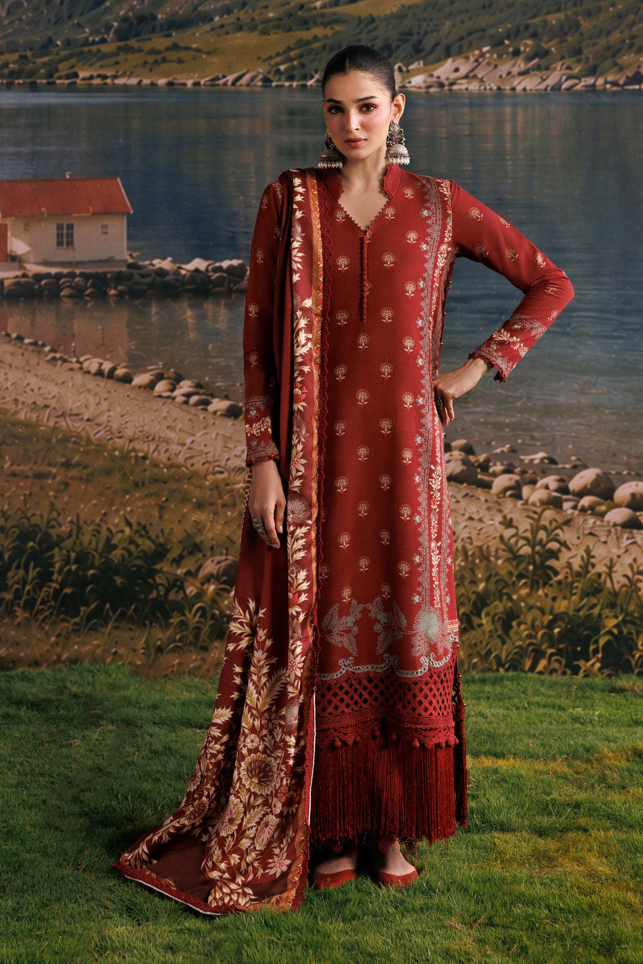 Maria B MBasics Embroidered Slub Khaddar Unstitched 3Pc Suit MB-CUSV15-03B