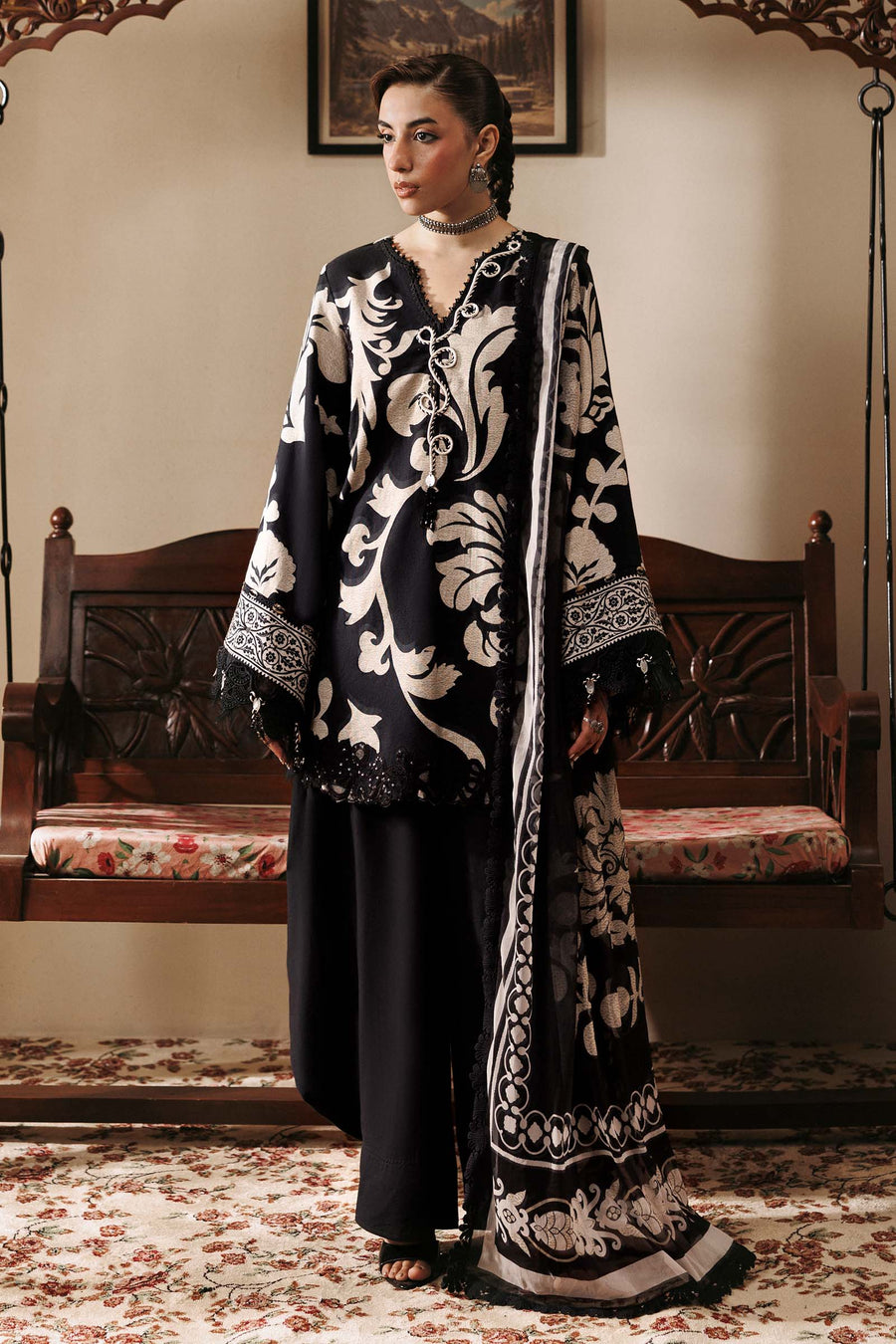 Maria B MBasics Embroidered Slub Khaddar Unstitched 3Pc Suit MB-CUSV15-04B