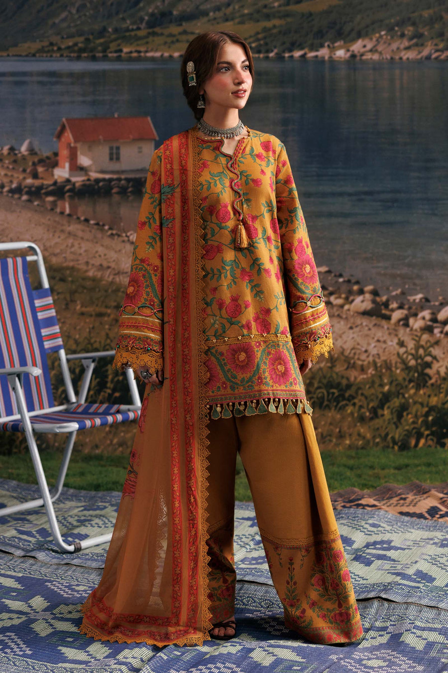 Maria B MBasics Embroidered Slub Khaddar Unstitched 3Pc Suit MB-CUSV15-06B
