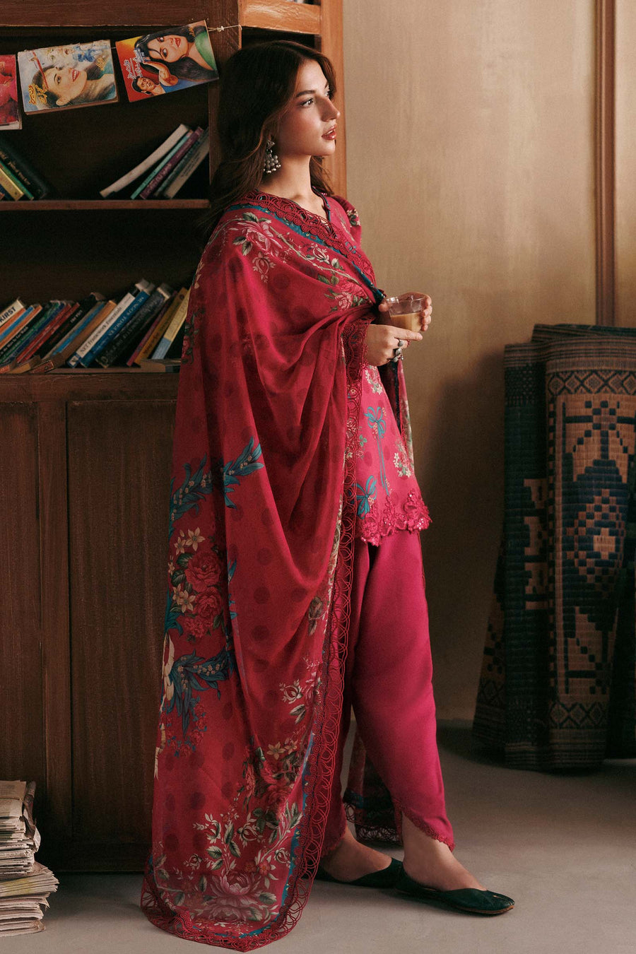 Maria B MBasics Embroidered Linen Unstitched 3Pc Suit MB-CUSV15-08B