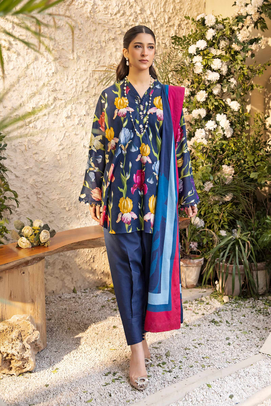 Maria.B M.Basics Elaheh Printed Lawn Unstitched 3Pc Suit MB-ELHV1-10