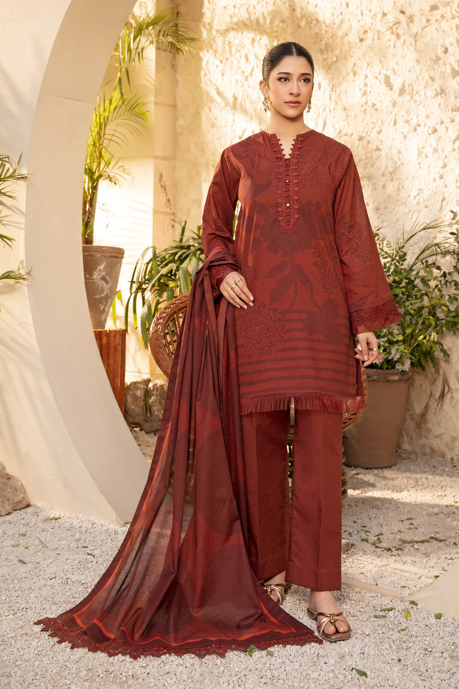 Maria.B M.Basics Elaheh Printed Lawn Unstitched 3Pc Suit MB-ELHV1-12