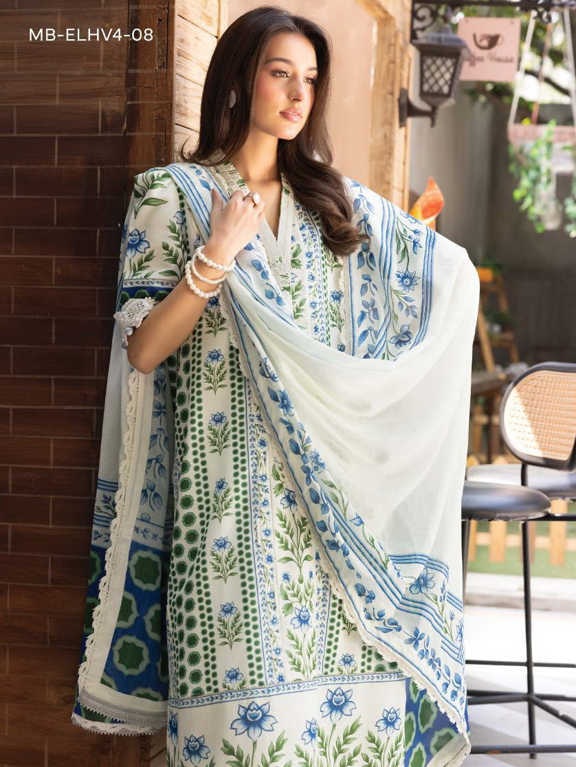 Maria.B M.Basics Elaheh Printed Lawn Unstitched 3Pc Suit MB-ELHV4-08