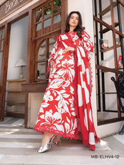 Maria.B M.Basics Elaheh Printed Lawn Unstitched 3Pc Suit MB-ELHV4-12
