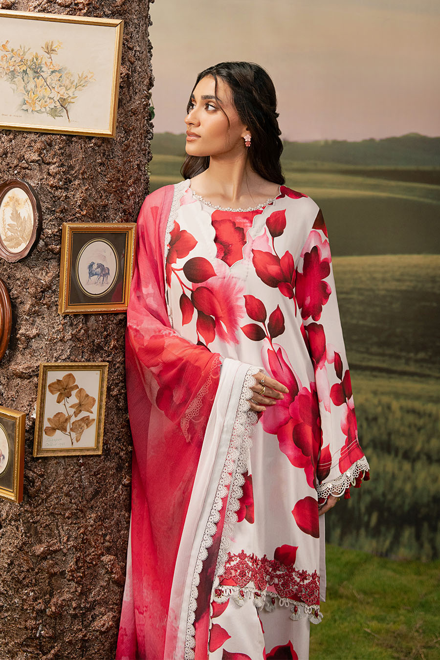Maria.B M.Basics Embroidered Arabic Lawn Unstitched 3Pc Suit D-01B