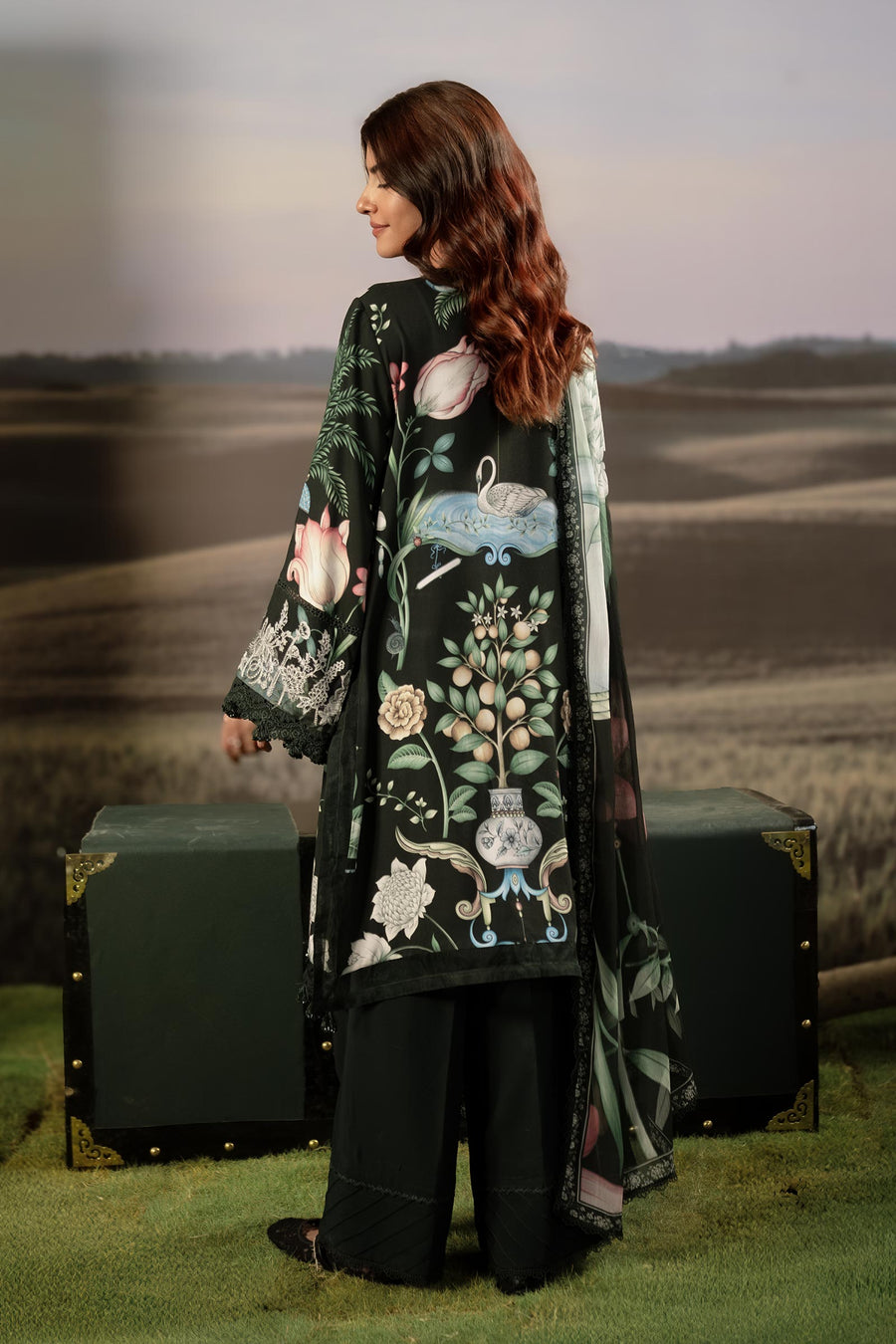 Maria.B M.Basics Embroidered Arabic Lawn Unstitched 3Pc Suit D-04A