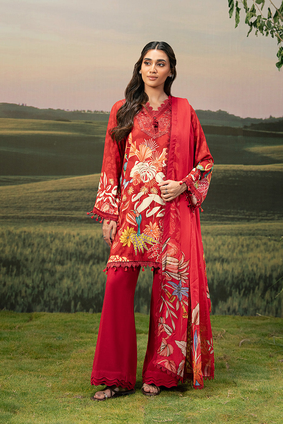 Maria.B M.Basics Embroidered Arabic Lawn Unstitched 3Pc Suit D-05B