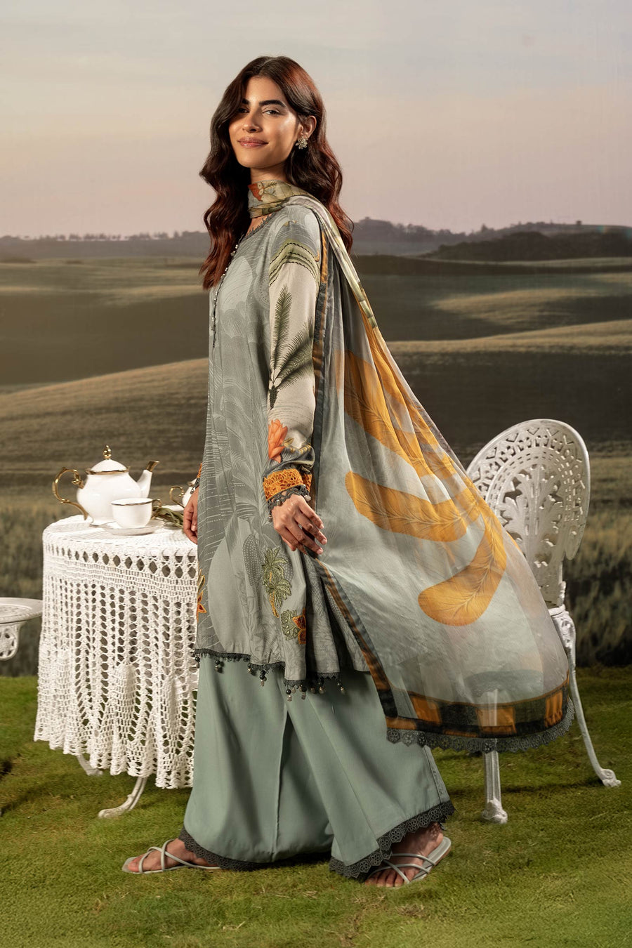 Maria.B M.Basics Embroidered Arabic Lawn Unstitched 3Pc Suit D-06A