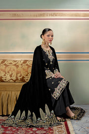 Maria.B M.Basics Festive Embroidered Raw Silk Unstitched 3Pc Suit MB-USW24-601