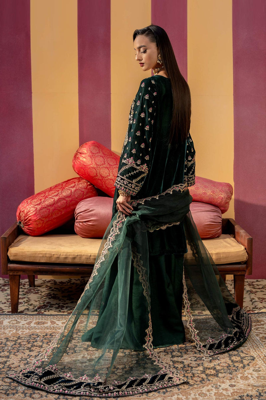Maria.B M.Basics Festive Embroidered Velvet Unstitched 3Pc Suit MB-USW24-606