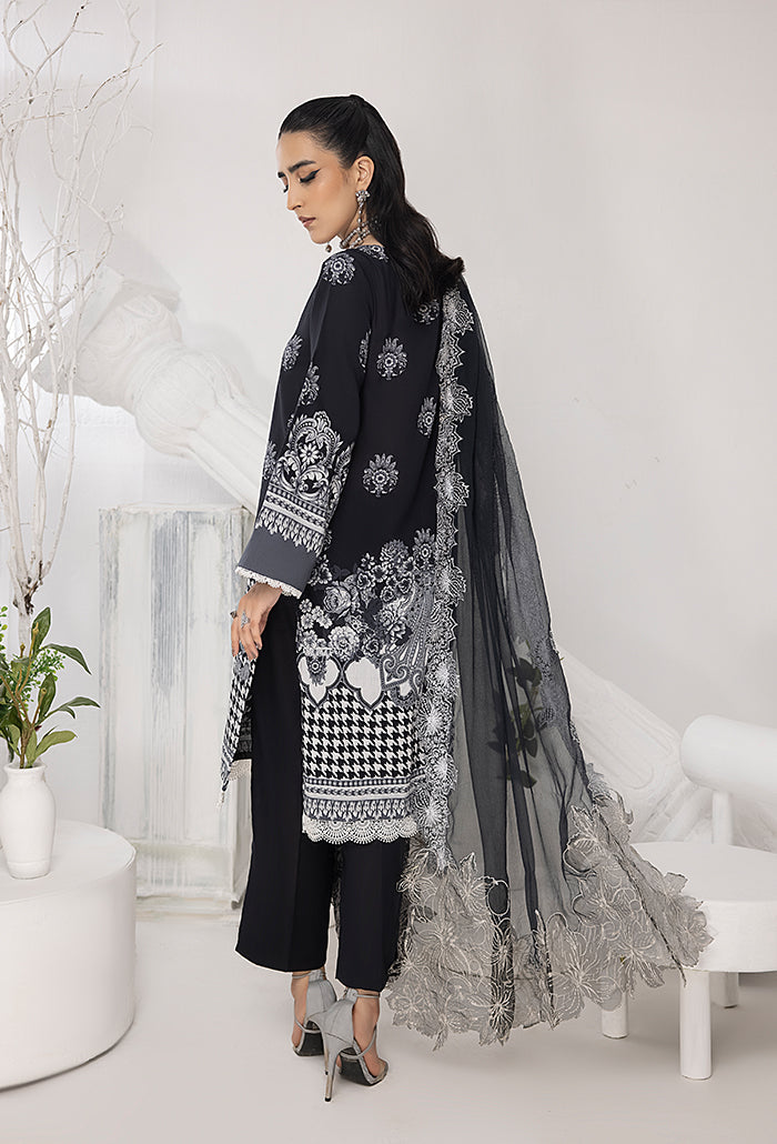 Monochrome by Humdum Unstitched Printed Lawn 3Pc Suit MC-01