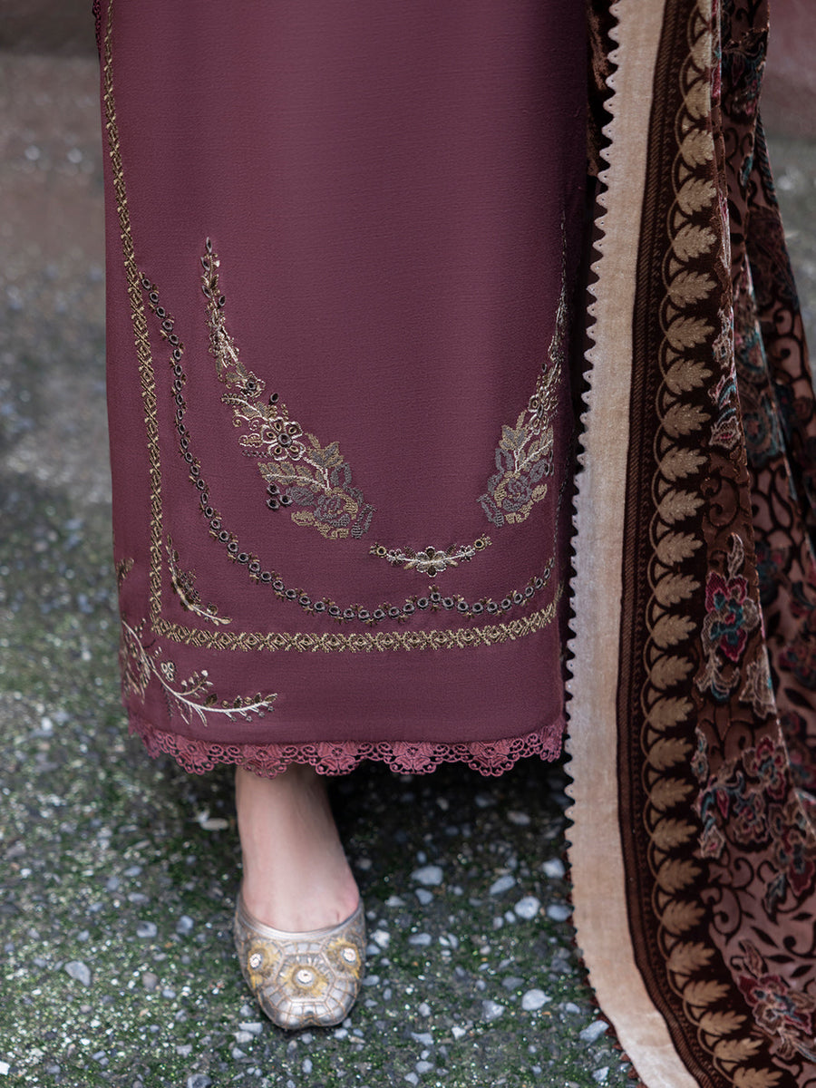 CELTS Mehmal Premium Embroidered Dhanak Unstitched 3Pc Suit MC-01