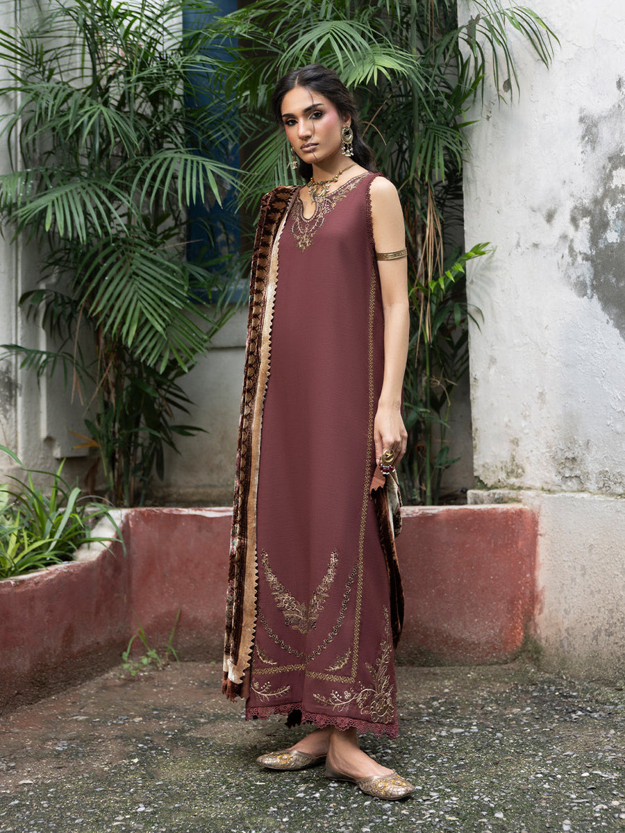 CELTS Mehmal Premium Embroidered Dhanak Unstitched 3Pc Suit MC-01