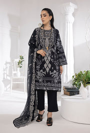 Monochrome by Humdum Unstitched Printed Lawn 3Pc Suit MC-03