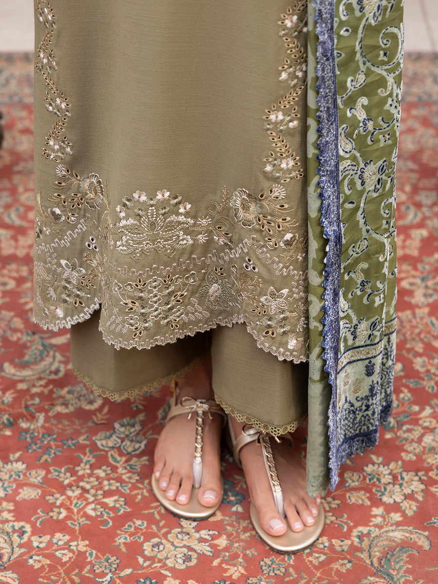 CELTS Mehmal Premium Embroidered Dhanak Unstitched 3Pc Suit MC-03