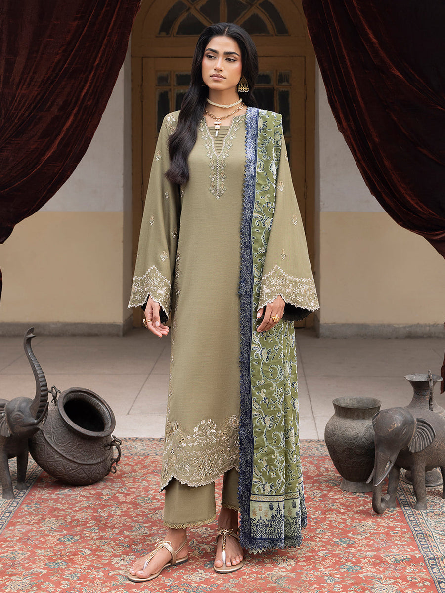 CELTS Mehmal Premium Embroidered Dhanak Unstitched 3Pc Suit MC-03