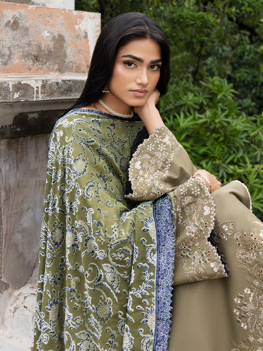 CELTS Mehmal Premium Embroidered Dhanak Unstitched 3Pc Suit MC-03