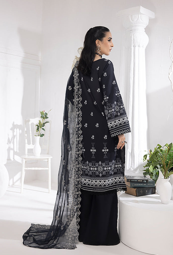 Humdum Collection Monochrome by Humdum Unstitched Printed Lawn 3Pc Suit MC-04