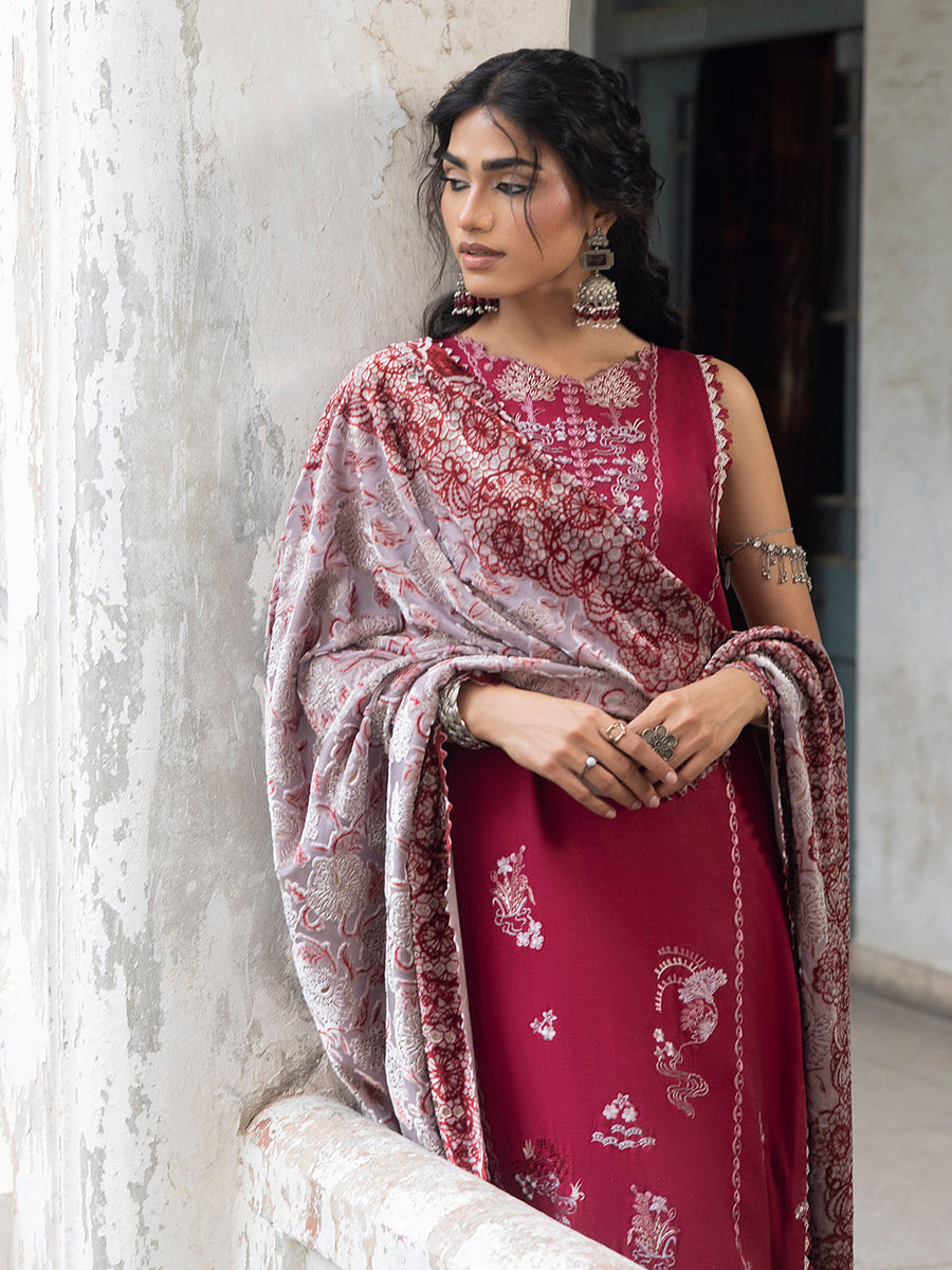 CELTS Mehmal Premium Embroidered Dhanak Unstitched 3Pc Suit MC-04