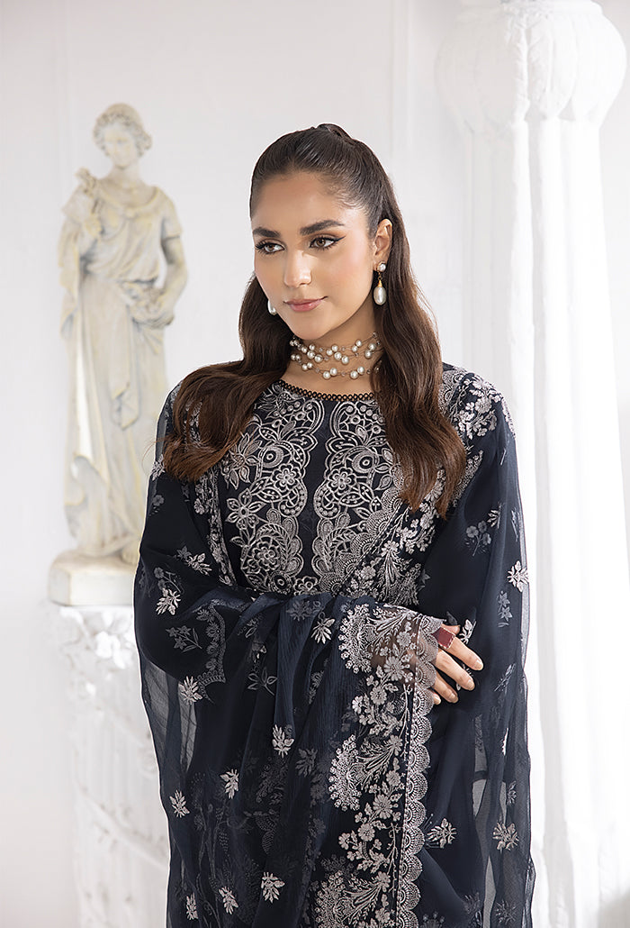 Monochrome by Humdum Unstitched Printed Lawn 3Pc Suit MC-05