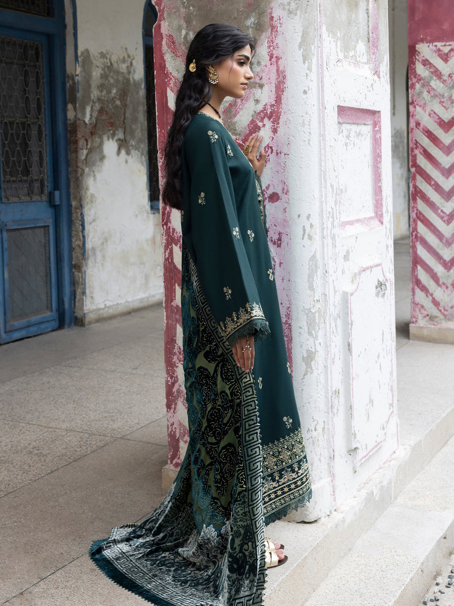 CELTS Mehmal Premium Embroidered Dhanak Unstitched 3Pc Suit MC-05