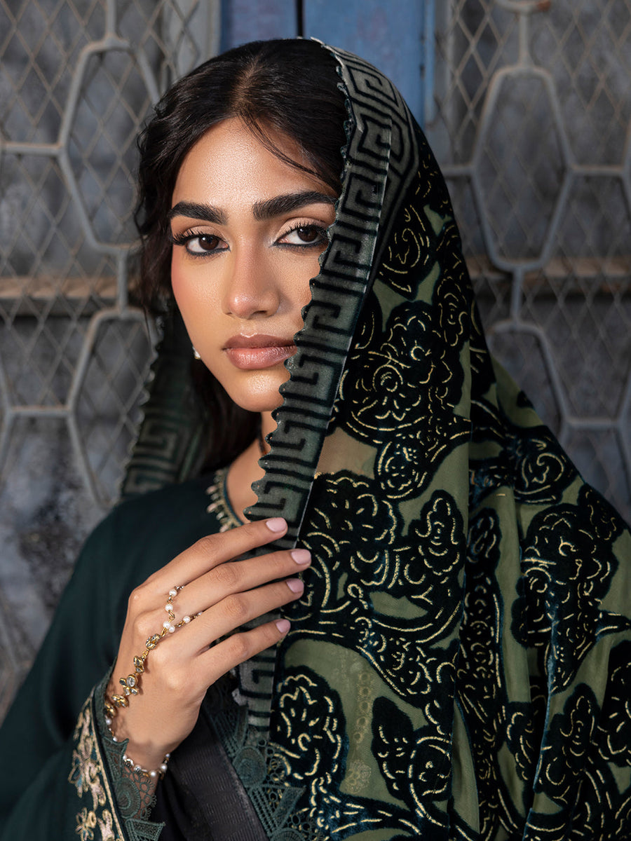 CELTS Mehmal Premium Embroidered Dhanak Unstitched 3Pc Suit MC-05