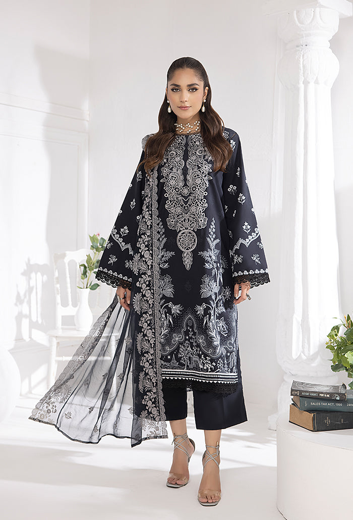 Monochrome by Humdum Unstitched Printed Lawn 3Pc Suit MC-05