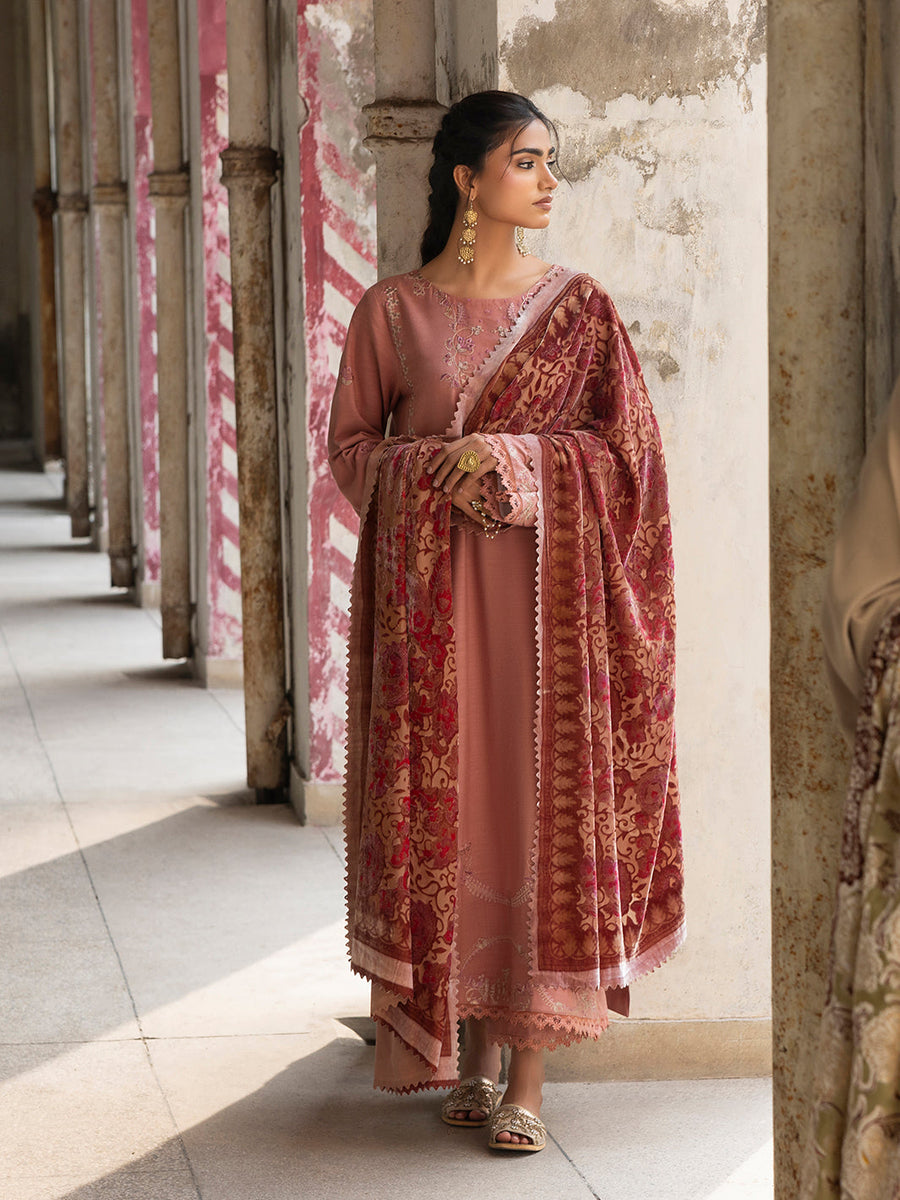CELTS Mehmal Premium Embroidered Dhanak Unstitched 3Pc Suit MC-06