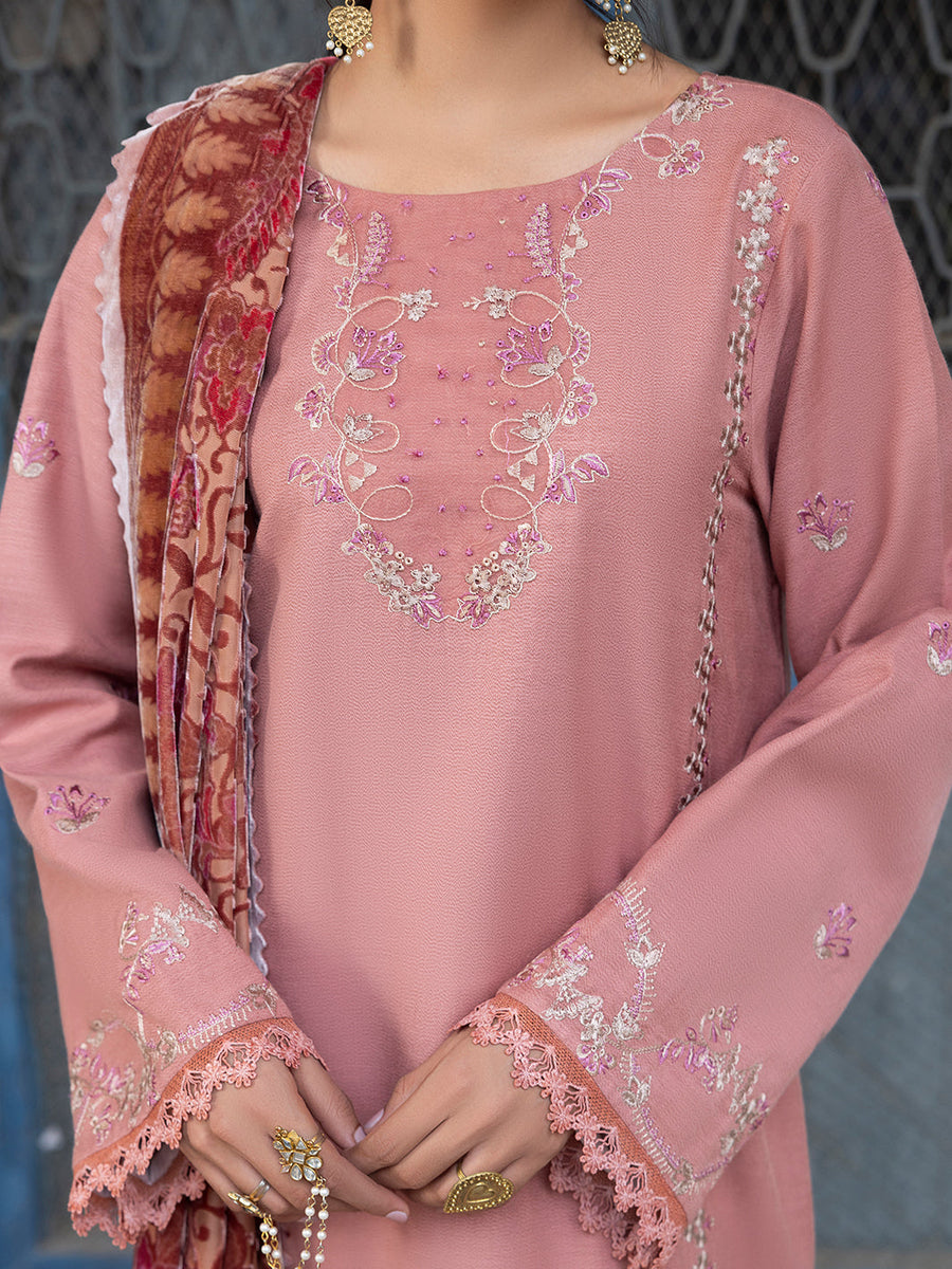 CELTS Mehmal Premium Embroidered Dhanak Unstitched 3Pc Suit MC-06