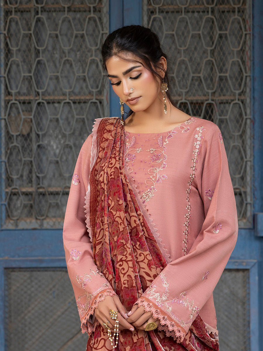 CELTS Mehmal Premium Embroidered Dhanak Unstitched 3Pc Suit MC-06