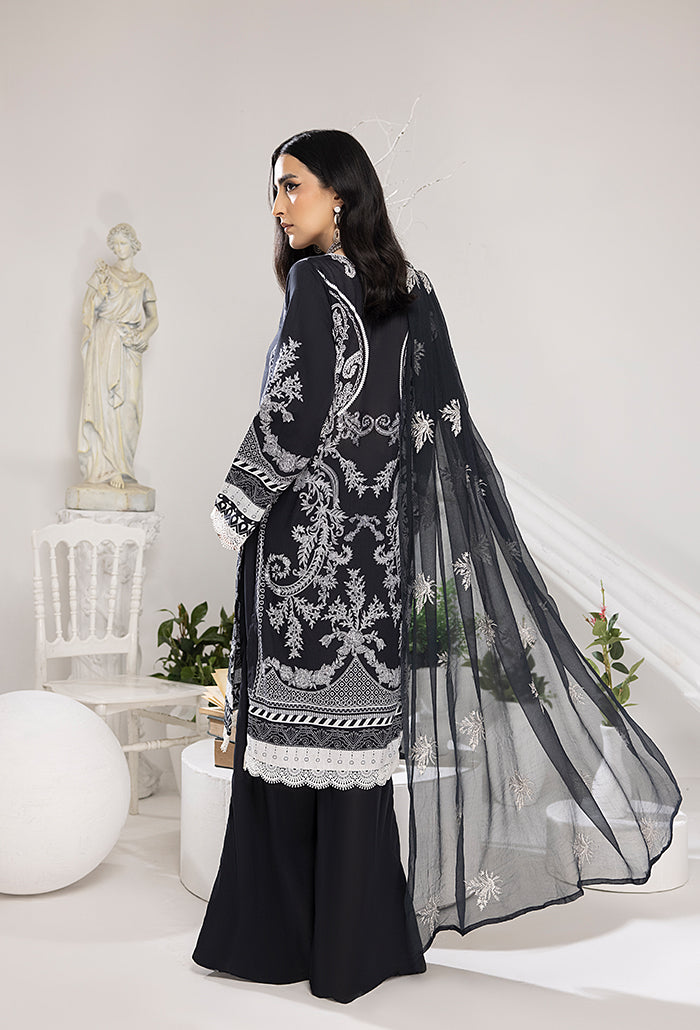 Monochrome by Humdum Unstitched Printed Lawn 3Pc Suit MC-07