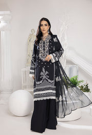 Monochrome by Humdum Unstitched Printed Lawn 3Pc Suit MC-07