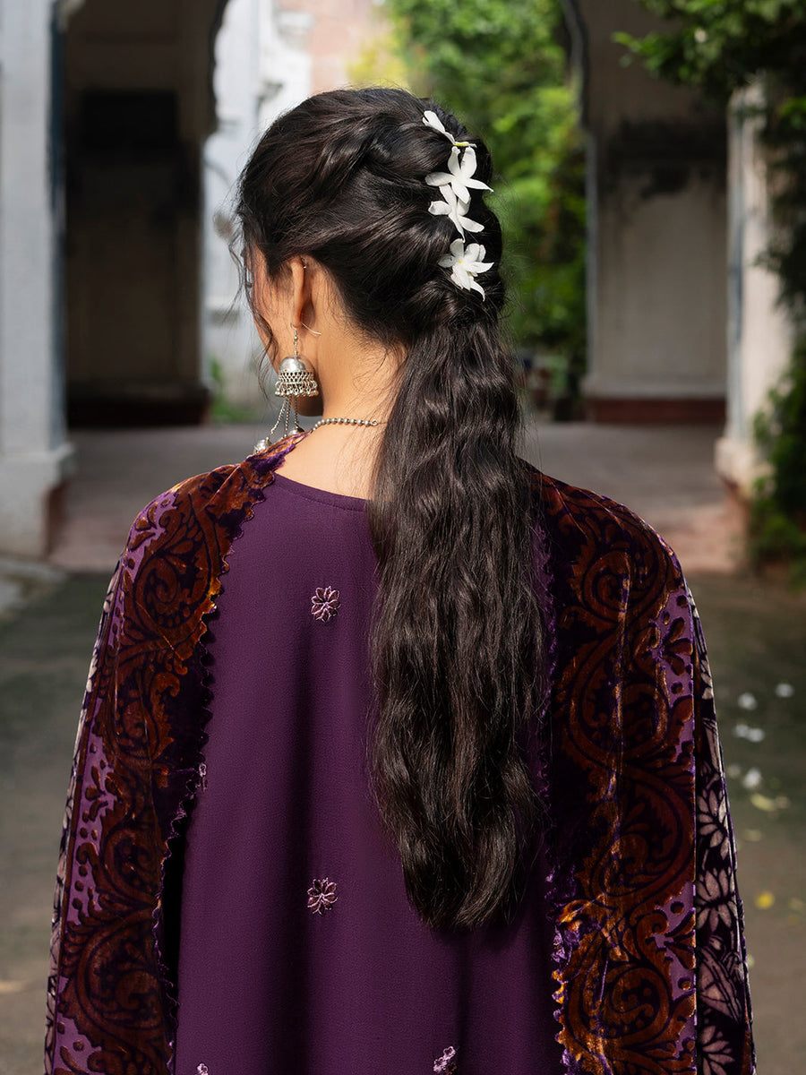 CELTS Mehmal Premium Embroidered Dhanak Unstitched 3Pc Suit MC-07