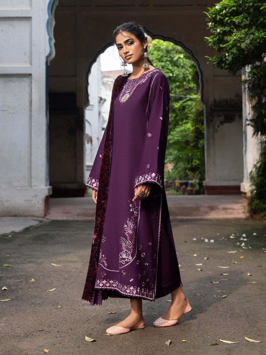 CELTS Mehmal Premium Embroidered Dhanak Unstitched 3Pc Suit MC-07