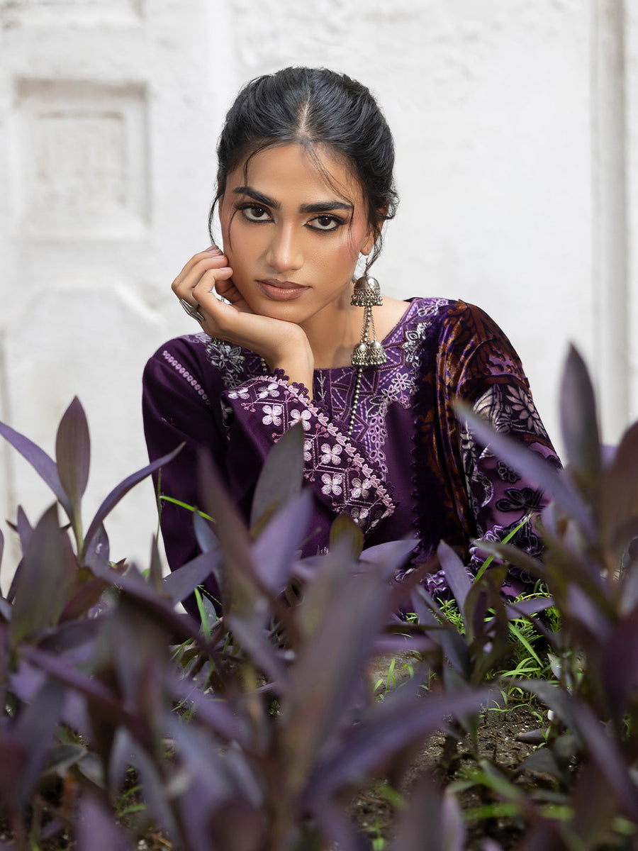 CELTS Mehmal Premium Embroidered Dhanak Unstitched 3Pc Suit MC-07