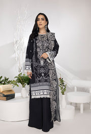Monochrome by Humdum Unstitched Printed Lawn 3Pc Suit MC-08