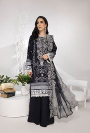Monochrome by Humdum Unstitched Printed Lawn 3Pc Suit MC-08
