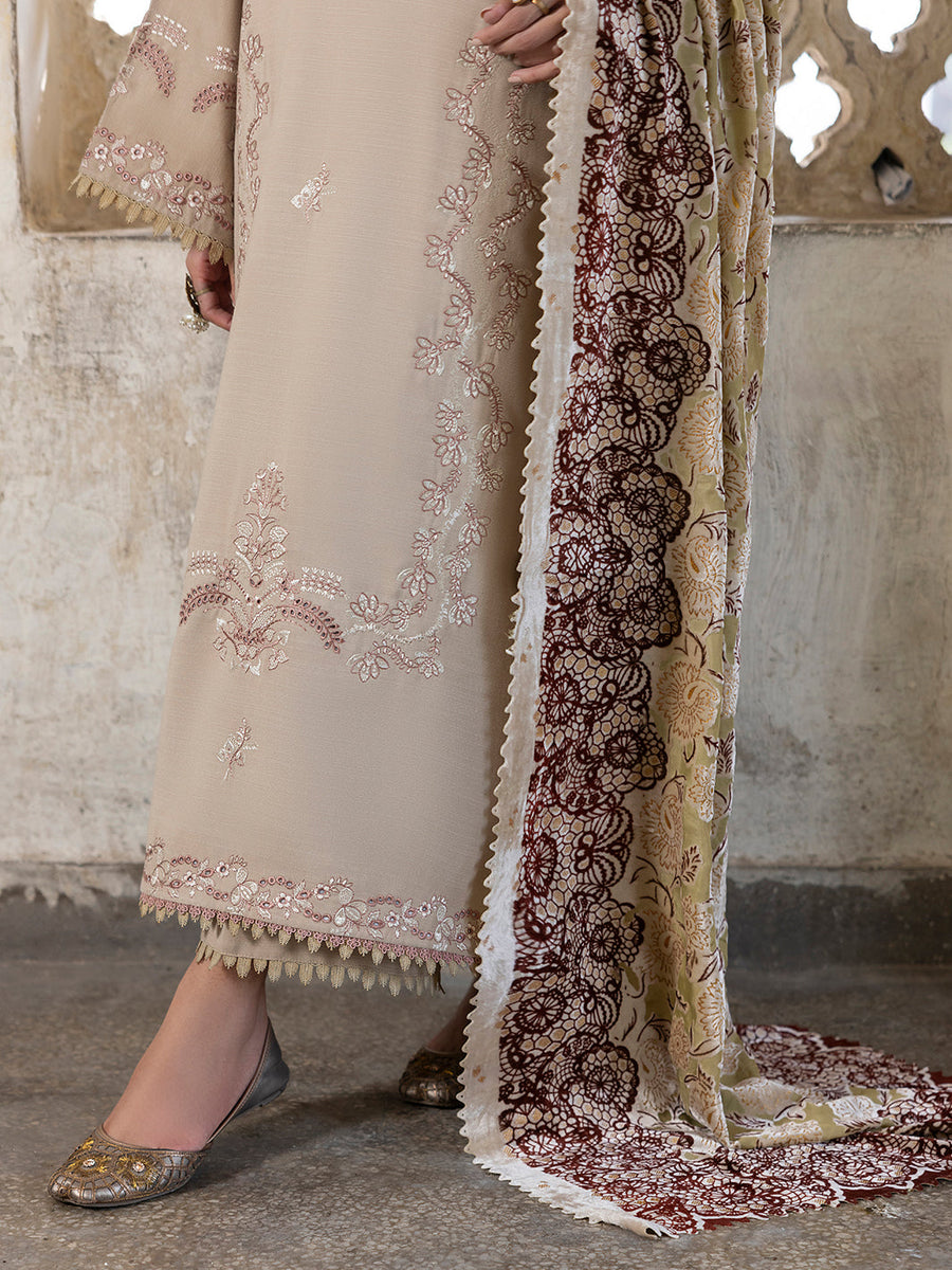CELTS Mehmal Premium Embroidered Dhanak Unstitched 3Pc Suit MC-09