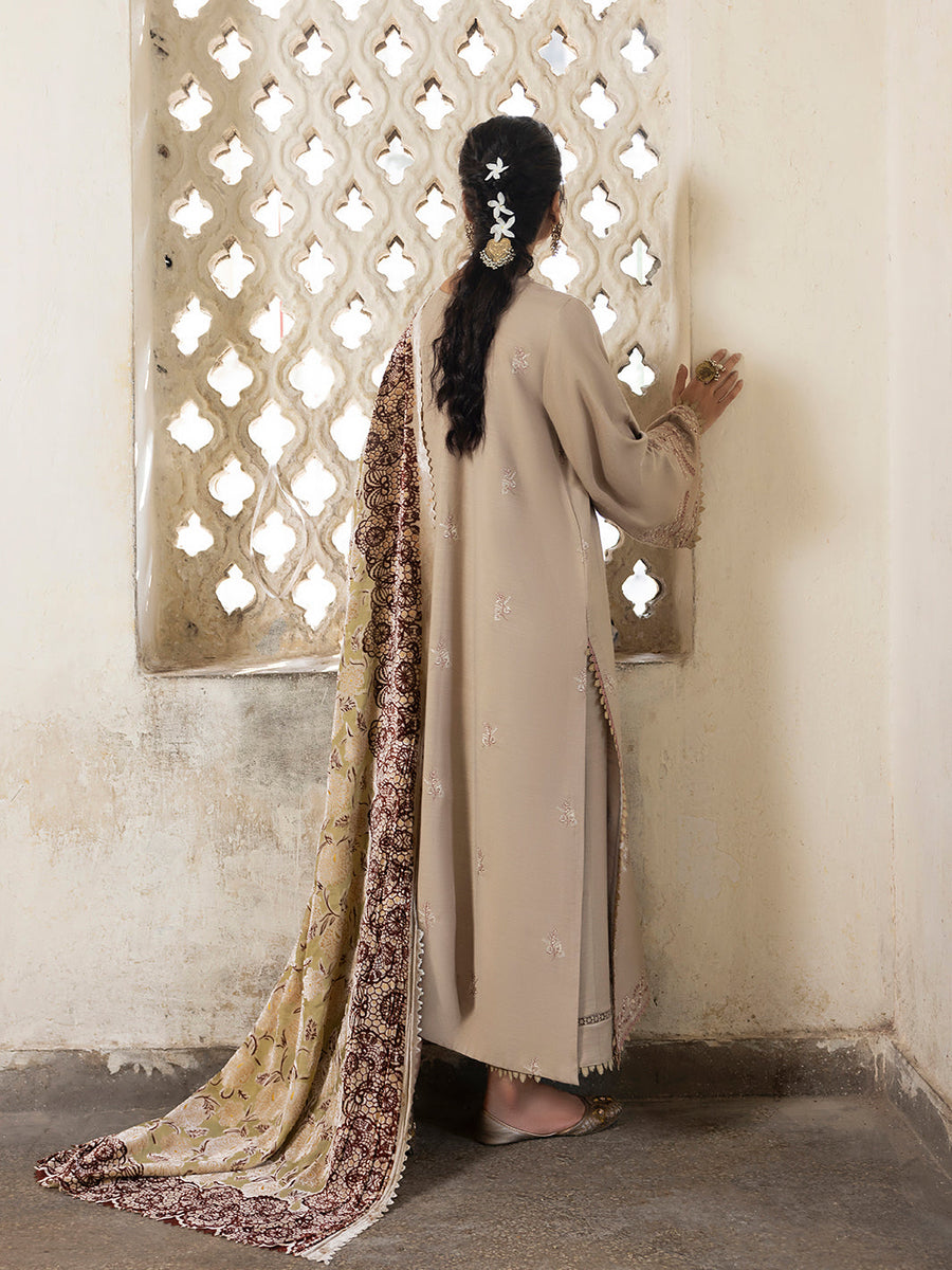 CELTS Mehmal Premium Embroidered Dhanak Unstitched 3Pc Suit MC-09