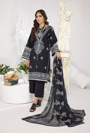Monochrome by Humdum Unstitched Printed Lawn 3Pc Suit MC-10