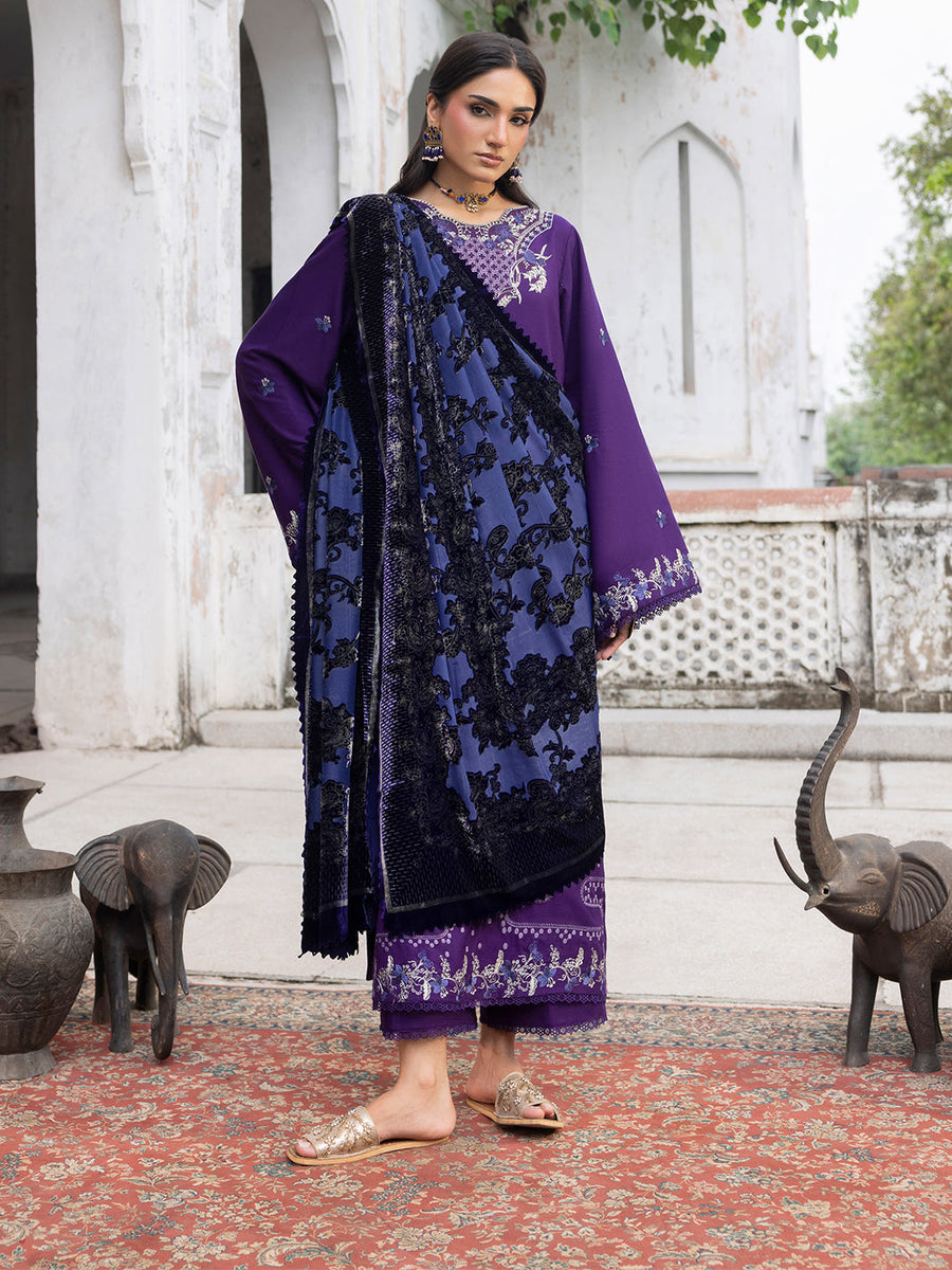 CELTS Mehmal Premium Embroidered Dhanak Unstitched 3Pc Suit MC-10